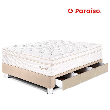 Cama Royal Cloud Cajones 1.5 Plazas Champagne