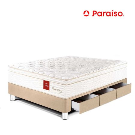 Cama Royal Prince Cajones 1.5 Plazas Champagne