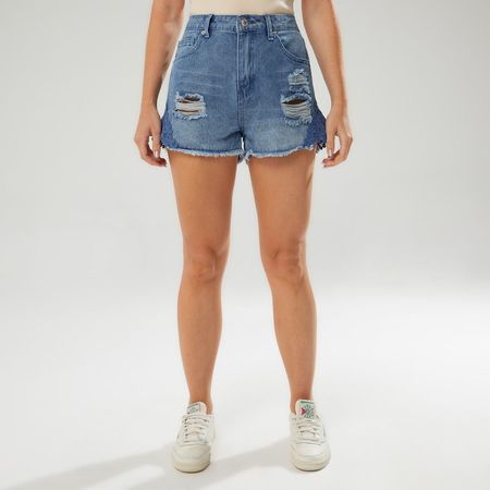 Short Mujer Detalle Broderie Amc  AZUL 32