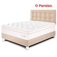 Juego de Dormitorio Paraíso Royal Cloud 2 Plazas Champagne + 2 almohadas viscoelásticas