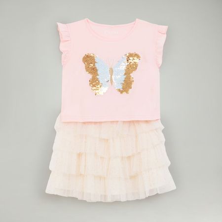 Conjunto Para Niña Circus Tutu Lentejuela Rosado Talla 6