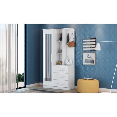 Ropero Palma 1 Puerta 3 Cajones Blanco