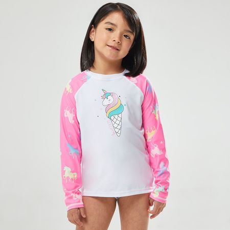 Ropa De Baño Para Niña Circus Top Lyc Ml Fucsia Talla 8