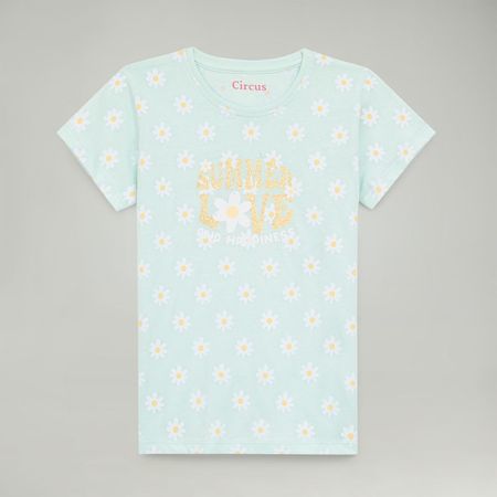 Polo Para Niña Circus Aop Celeste Talla 6