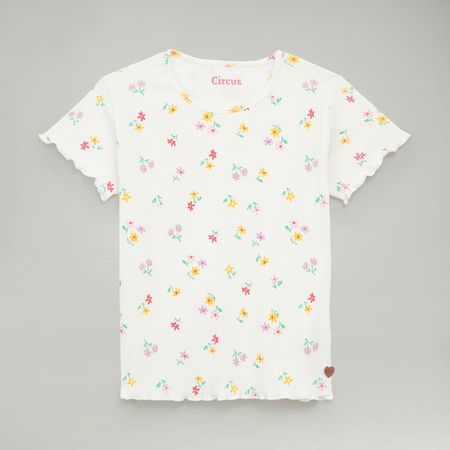 Polo Para Niña Circus Rib Ecru Talla 6