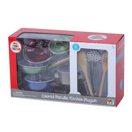 Set Juego Colorful Metal Kitchen Playset 8Pcs