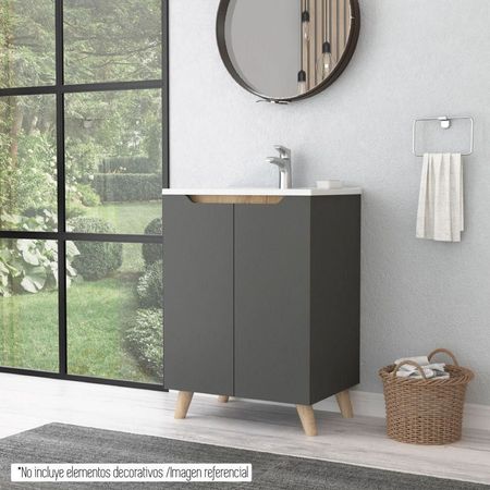 Mueble Lavamanos a Piso Laurent Plomo/Duna