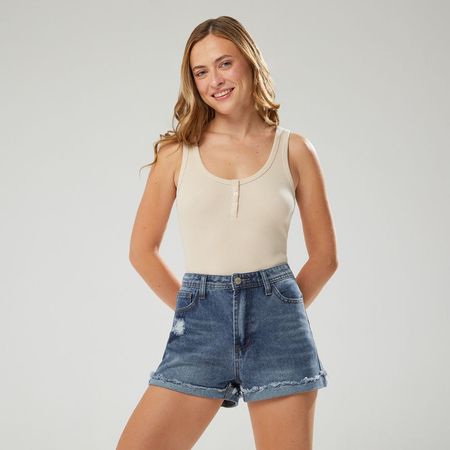 Polo Mujer Musculosa Sin Mangas Amc  BEIGE M