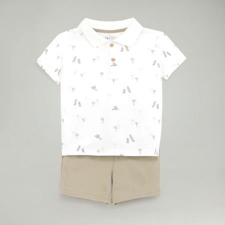 Conjunto Para Bebe Niño Baby Circus Short Box Verde Talla 36M