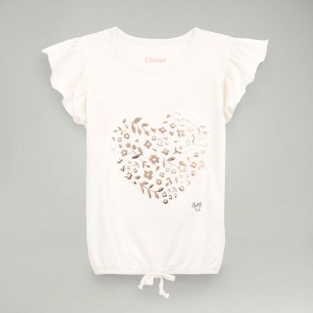 Polo Para Niña Circus Peach Embo Ecru Talla 12