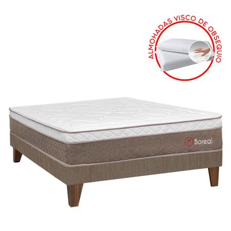 Cama Europea Boreal Pocket SS Queen + 2 Almohadas + 1 Protector