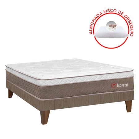 Cama Europea Boreal Pocket SS 1.5 Plazas + 1 Almohada + 1 Protector