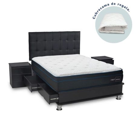 Cama Facundo Gravity 2 Plazas + Almohada + Protector