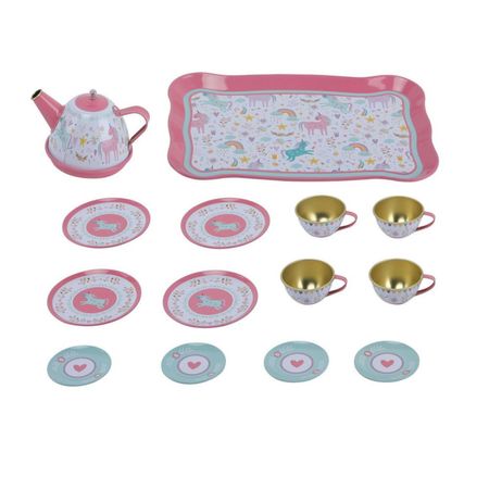 Set De Juego De Te Metalico Kids  Play 15 Piezas Unicornio