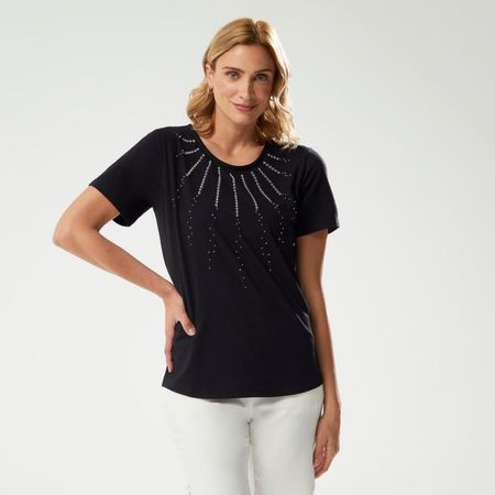 Polo Mujer Neck Studs Manga Corta Zafin  NEGRO M