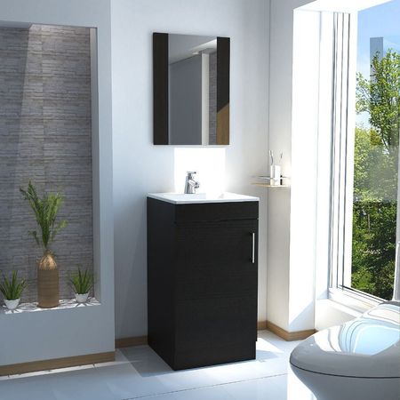 Espejo + Mueble para Baño Madrid - Wengue