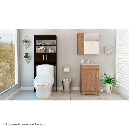 Combo My Bath Botiquin + Mueble Lavamanos + Optimizador - Miel / Wengue