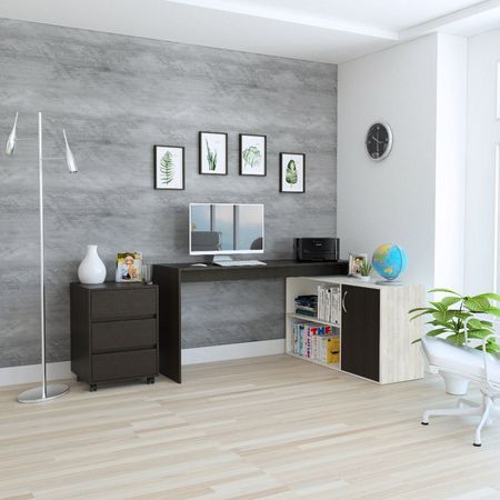 Combo Office 14 Escritorio + Archivador - Wengue / Artiko