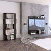 Panel de TV 55"" + Biblioteca Cubo - Wengue