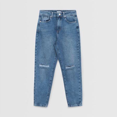 Jean Para Teen Niña Zubito Mom Fit Eco Azul Eléctrico Talla 14