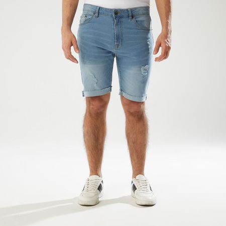 Short Amc Denim Roto Hombre CELESTE 30