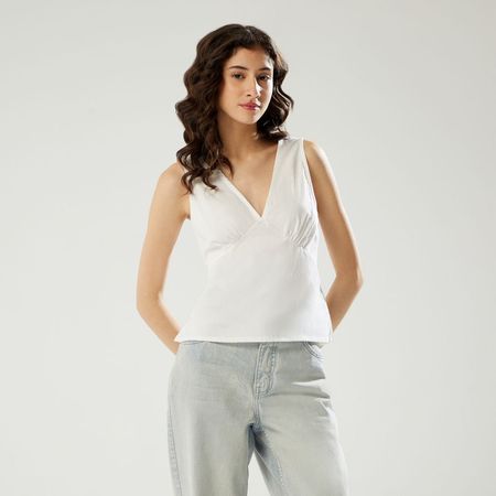 Blusa Hypnotic Mujer Sin Mangas Text BLANCO L