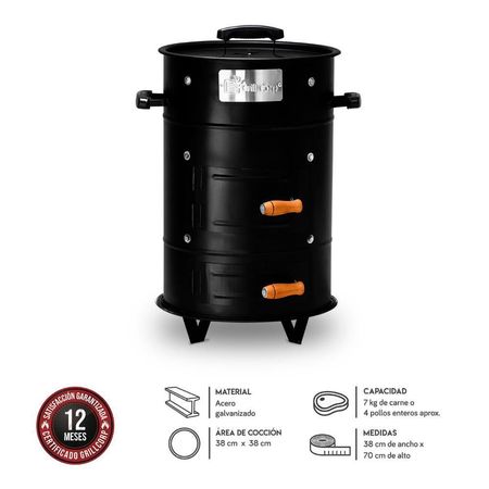 Cilindro Chico Parrillero Ahumador 38x70 cm