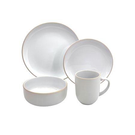 Juego de  Vajilla Matte Blanco Cerámica 16 Piezas