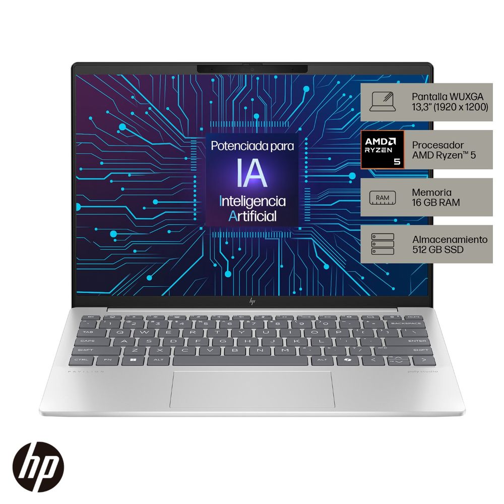 Laptop HP Pavilion Aaero 13-bg0002la AMD Ryzen 5-8640U 13.3"" 16GB RAM 512GB SSD Silver