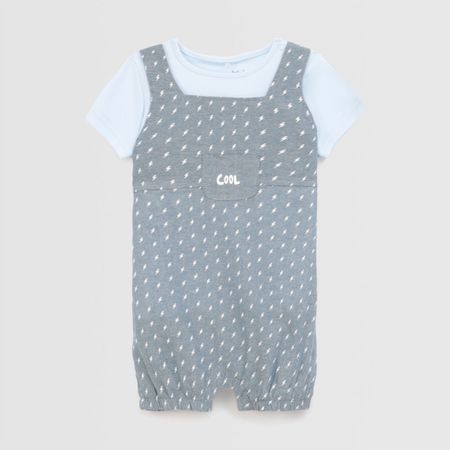 Conjunto Para Bebe Recien Nacido Baby Circus Jum Chamb Celeste Talla 12M