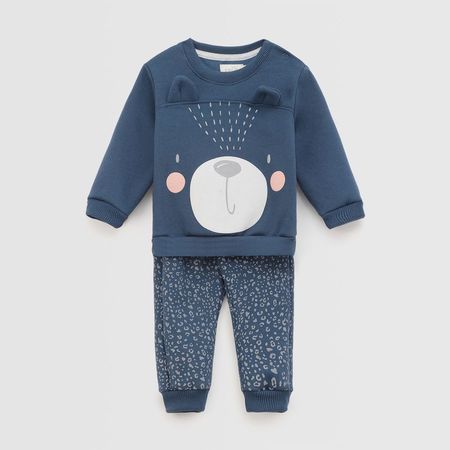 Buzo Para Bebe Niño Baby Circus Zoo Azul Acero 12M