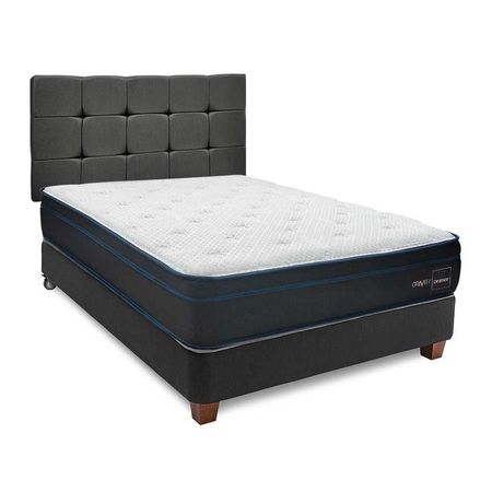 Dormitorio Américano Gravity 2 Plazas + Cabecera Alfa Gris + Almohada