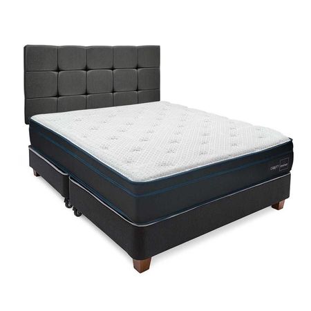 Dormitorio Américano Gravity Queen + Cabecera Alfa Gris + Almohada
