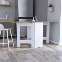 Mesa Abatible Compact - Blanco/Macadamia
