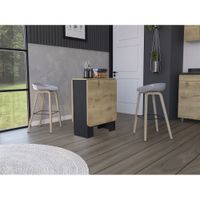 Mesa Abatible Compact - Wengue/Macadamia