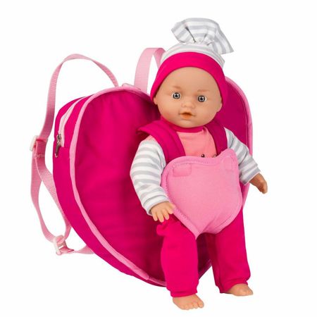 Muñeca Loko Toys Con Portabebe Babypack Con 36 Sonidos 31Cm