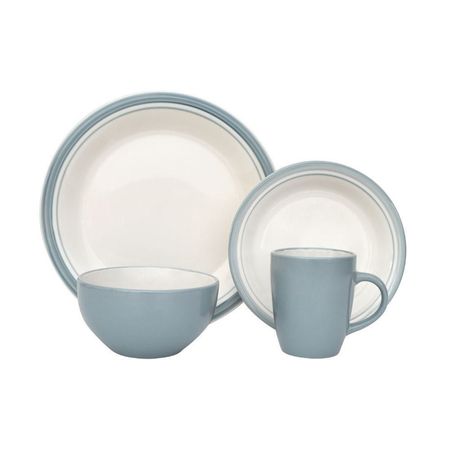 Juego de Vajillas Handpaint Líneas Azul 16 Piezas