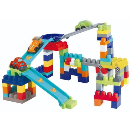 Bloques Build Me Up Maxi 80 Piezas, 3 Autos Y Pistas