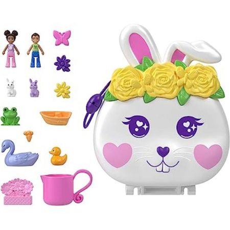 Set De Juego Polly Pocket Compacto Jardin De Conejito