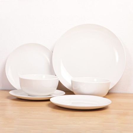 Juego de Vajilla Redondo Porcelana Blanco 12 Piezas