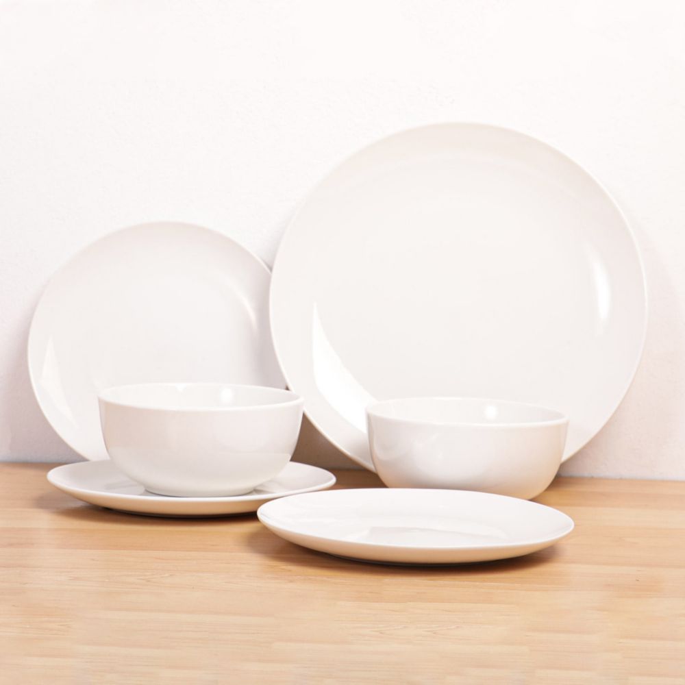 Juego de Vajilla Redondo Porcelana Blanco 12 Piezas