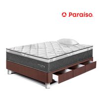 Cama Paraíso Pocket Star 1.5 Plz Con Cajones - Chocolate
