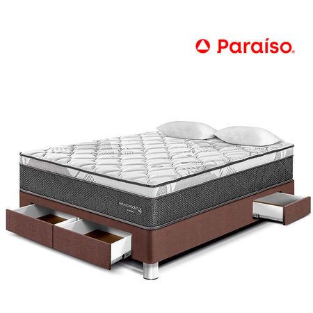 Cama Paraíso Pocket Star 2 Plz Con Cajones - Chocolate