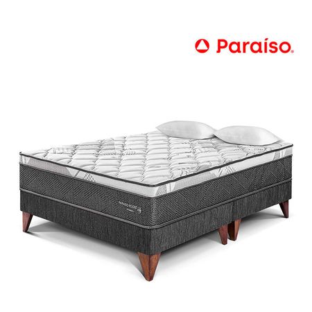Cama Europea Paraíso Pocket Star Queen - Charcoal