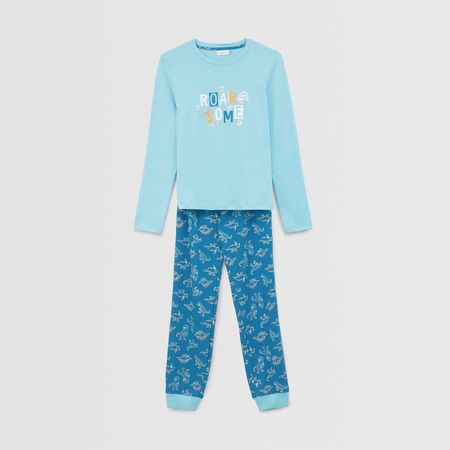 Pijama Para Niño Circus Manga Larga Celeste 10