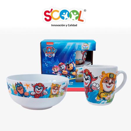 Scool Set Cerámica 2 Piezas Paw Patrol H Aqua