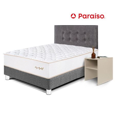 Dormitorio Royal Elizabeth 1.5 Plazas + Velador Repisa Gris
