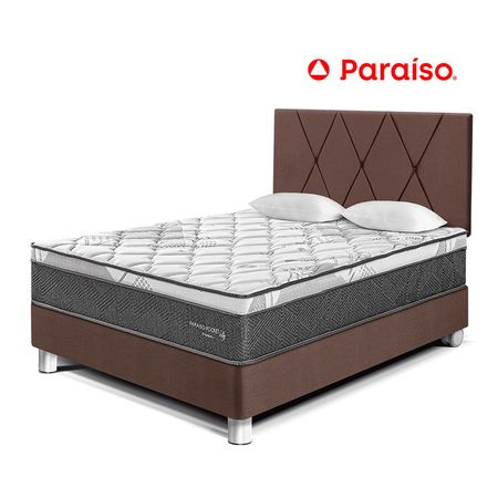 Dormitorio Pocket Star 2 Plazas Cabecera Loft + 2 Almohadas + 1 Protector Chocolate