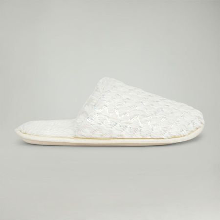 Pantunfla Zafin Mujer  Lentejuela Ecru S