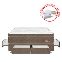 Cama Sirius Con 4 Cajones 2 Plazas + 2 Almohadas + 1 Protector